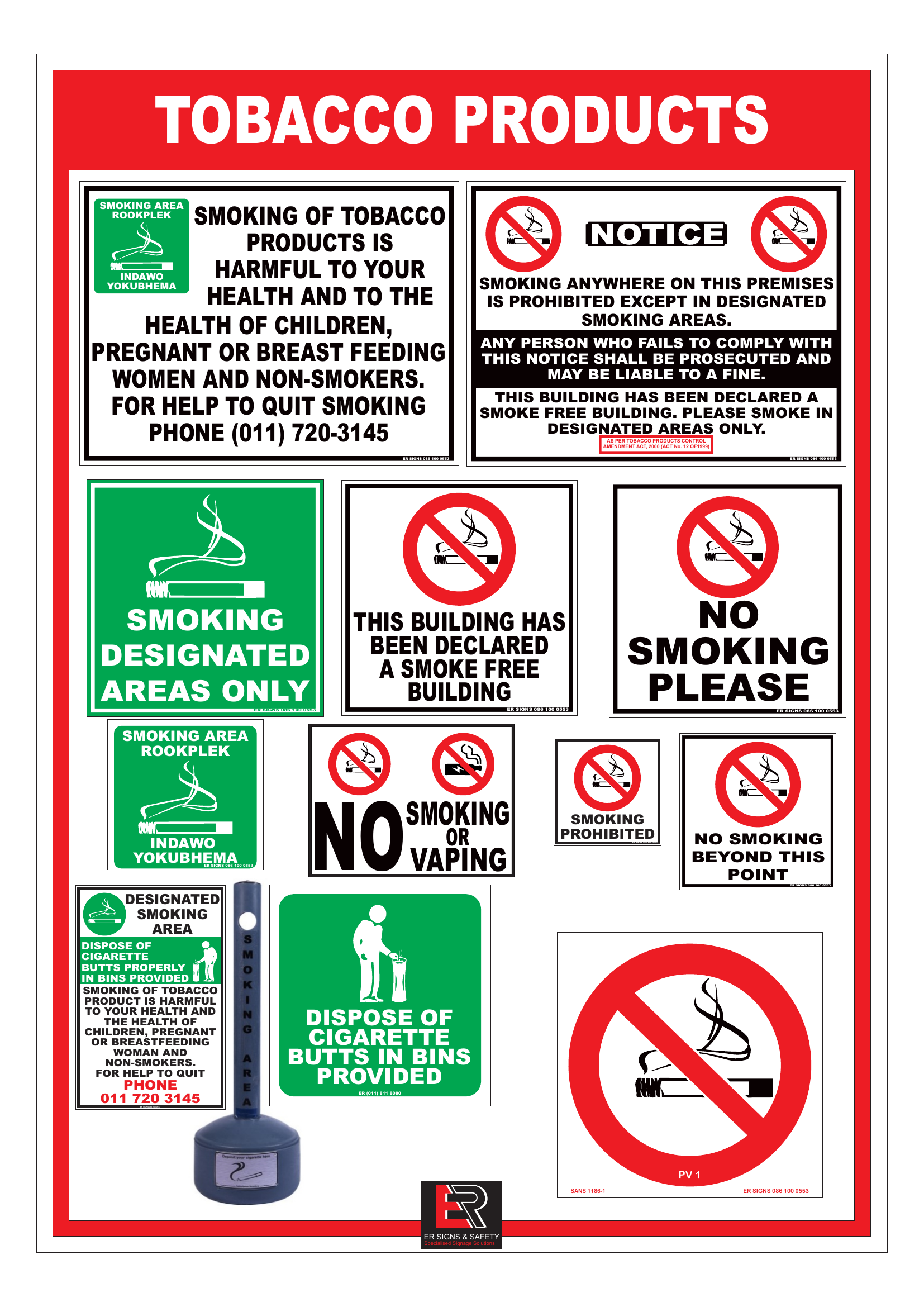 Smoking & Tobacco Signs